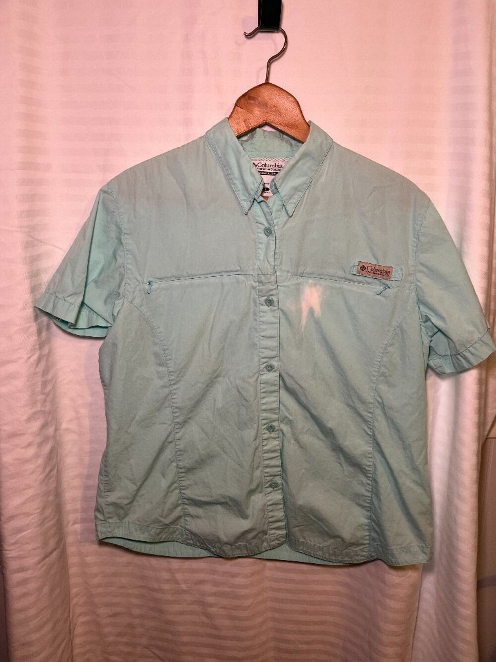 Columbia Outdoor Button Up Shirt Size Large Teal